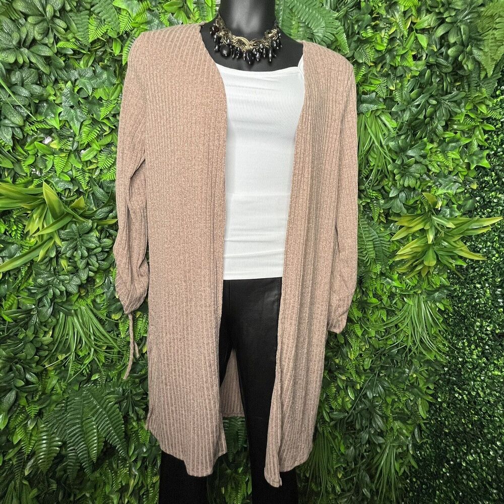 Starlet Women Plus Size XL Mocha Light Brown‎ Duster Cardigan Sweater 0205